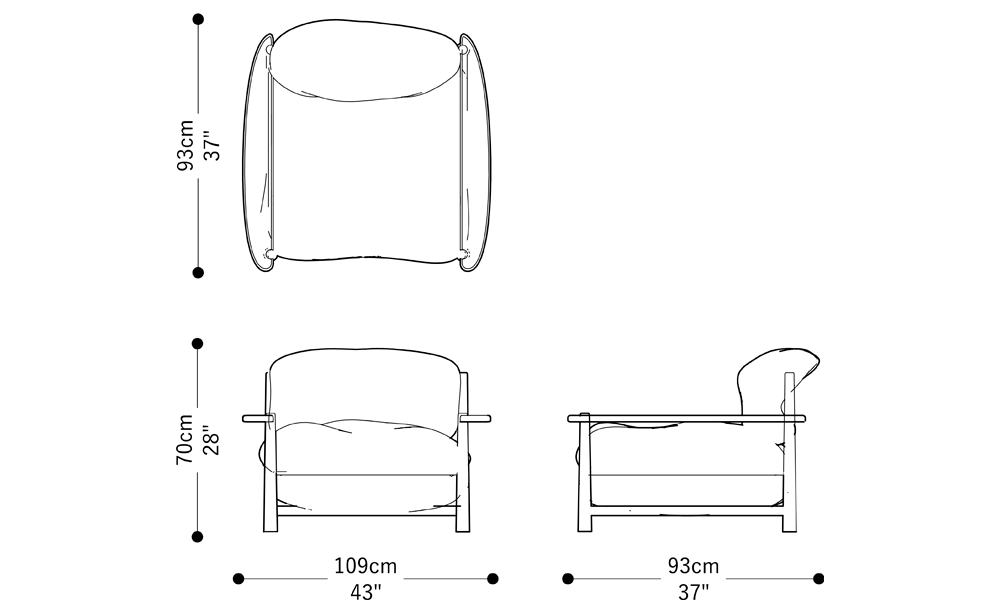 Image of the main dimensions of the product